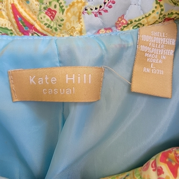 Kate Hill Quilted Snap Front Lined Paisley Print Jacket Size Large EUC - Picture 3 of 9